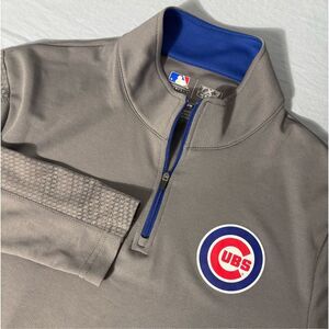 TX3 Cool Chicago Cubs Men’s M 1/4 Zip Pullover Gray MLB Long Sleeve